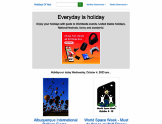 holidaysofyear.com screenshot