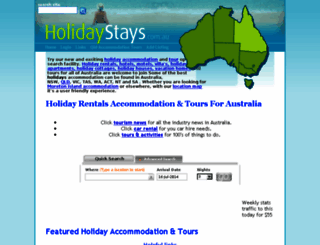 holidaystays.com.au screenshot