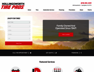 hollingsworthtirepros.com screenshot