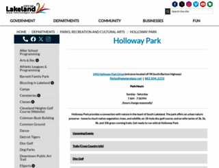 hollowaypark.org screenshot