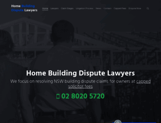 homebuildingdisputelawyers.com.au screenshot