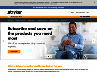 homecare.stryker.com screenshot