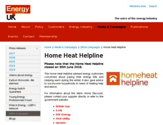 homeheathelpline.org.uk screenshot