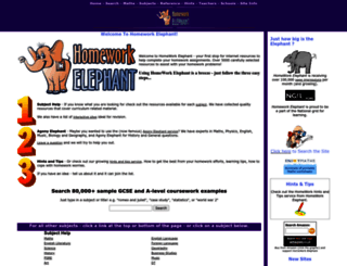 homeworkelephant.co.uk screenshot