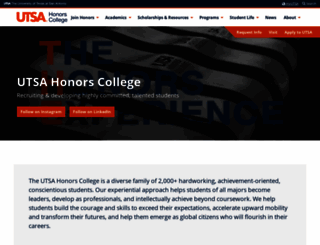 honors.utsa.edu screenshot