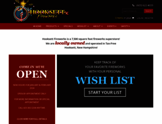 hooksettfireworks.com screenshot
