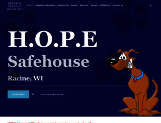 hopesafehouse.org screenshot