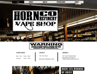 horncorefineryvapeshop.com screenshot