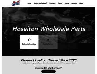 hoseltonwholesaleparts.com screenshot