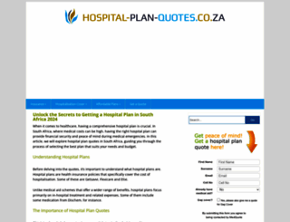 hospital-plan-quotes.co.za screenshot