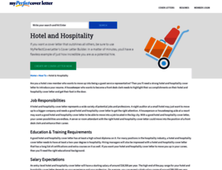 hospitality.myperfectcoverletter.com screenshot