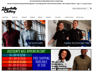 hospitalityclothing.com screenshot
