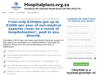 hospitalplans.org.za screenshot