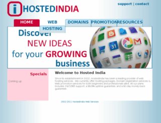 hostedindia.com screenshot