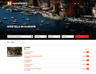 hostelseurope.com screenshot