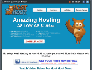 hosthoot.com screenshot