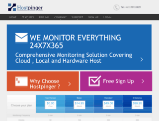 hostpinger.com screenshot
