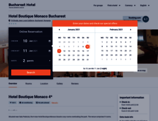 hotel-boutique-monaco.bucharest-hotel.com screenshot