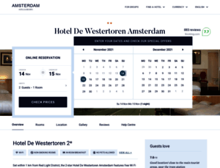 hotel-de-westertoren.hoteleamsterdam.net screenshot