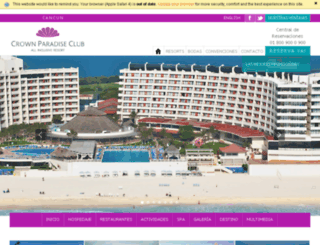 hotelcrownparadisecancun.com screenshot