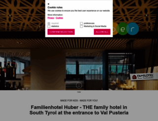 hotelhuber.com screenshot