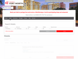 hotels.fortworth.com screenshot