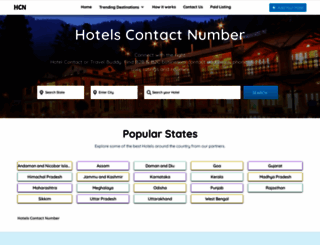 hotelscontactnumber.in screenshot