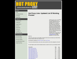 hotproxylist.com screenshot