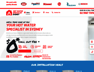 hotwaterspecialistsydney.com.au screenshot