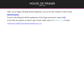 houseoffraserkitchenappliances.co.uk screenshot