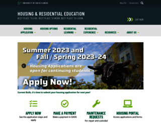 housing.usf.edu screenshot
