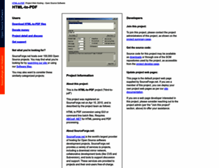 html-to-pdf.sourceforge.net screenshot