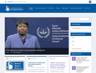 humanrightsdefence.org screenshot