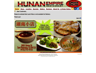 hunanempirerestaurant.com screenshot