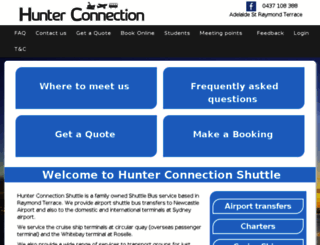 hunterconnectionshuttle.com.au screenshot