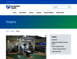 hunterdonsurgery.org screenshot