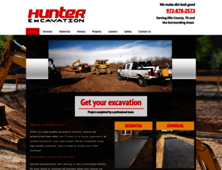 hunterexcavation.net screenshot