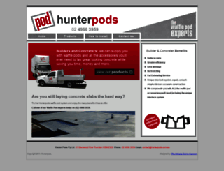 hunterpods.com.au screenshot