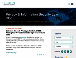 huntonprivacyblog.com screenshot