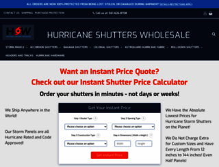 hurricaneshutterswholesale.com screenshot