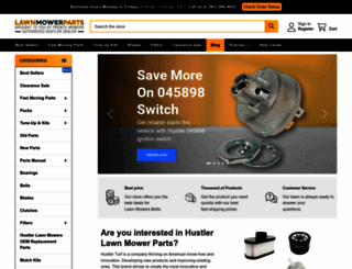hustlerlawnmowerparts.com screenshot