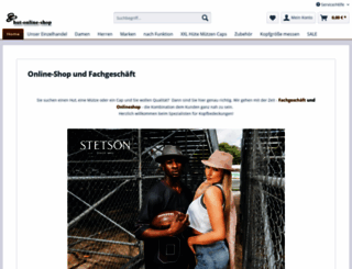 hut-online-shop.de screenshot
