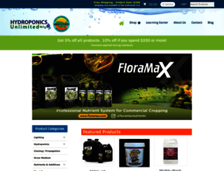 hydroponicsunlimited.com screenshot