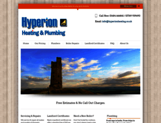 hyperionheating.co.uk screenshot