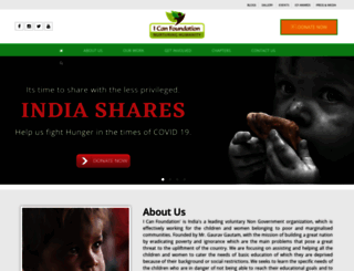 icanfoundationindia.org screenshot