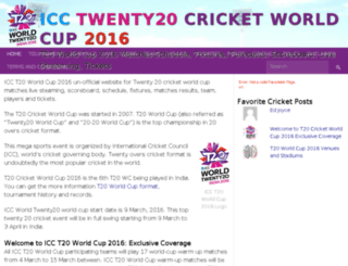 icct20worldcup2016.org screenshot