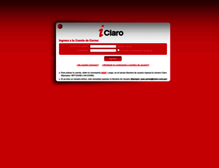 iclarocompe.mail2world.com screenshot