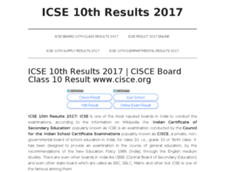 icse10thresults2017.in screenshot