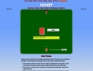 idiot-cardgame.com screenshot