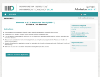 iiitd-mtech.mycollegeform.com screenshot
